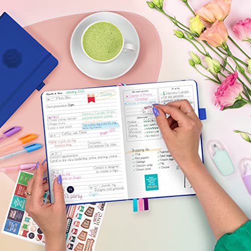 GoGirl Planner for Women, Undated Weekly Agenda Journal, Royal Blue - color: Royal Blue, size: Compact (5.3" x 7.7")