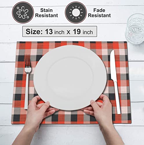 Ruvanti Placemats Set of 6, 100% Cotton Place Mats of 13"x19" – Play Box - color: Play Box