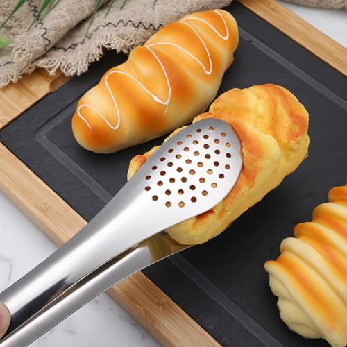4 PCS Serving Tongs Silver Tongs 9 Inch Serving Utensils Stainless Steel Serving Tongs for Salad Buffet Appetizer Dessert Tong for Food Parties, IAX-4S1-56 - color: Silver, size: 9 Inch