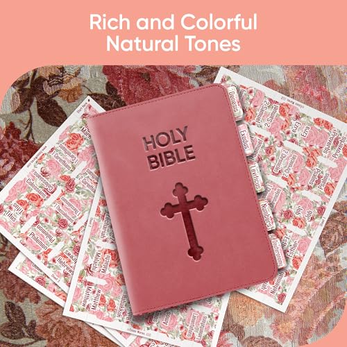 Essex Wares - Pink & Red Roses Bible Tabs, 80 Tabs for Women & Men - color: Pink & Red Roses