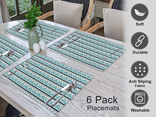 Ruvanti Placemats Set of 6, 100% Cotton Place Mats of 13"x19" – Kite - color: Kite