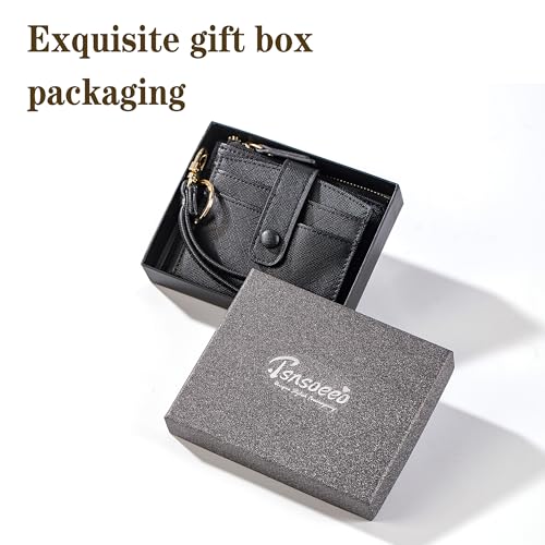 Keychain Wallet Wristlet Small Credit Card Holder Bracelet Key Chain Purse Bangle Tassel Beads Key Rings for Women - color: 04-rfid Black