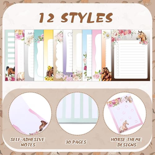 Dispowreath 24 Pcs Horse Sticky Notes with Pens Gifts Party Favors - style: Horse