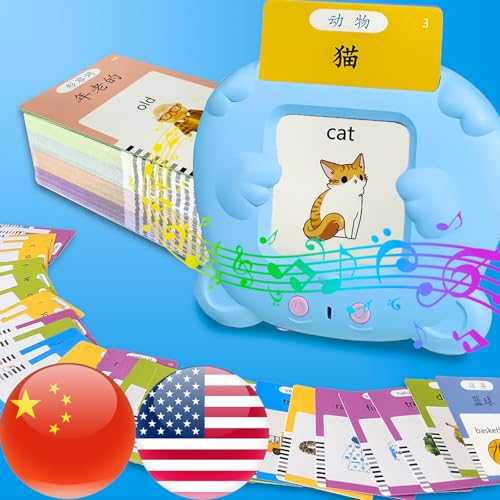 English Talking Flash Cards Bilingual for Kids - Mandarin, Blue - color: Mandarin, size: Blue