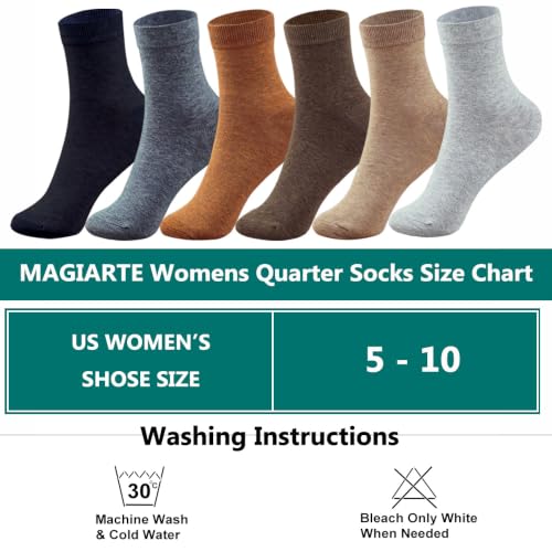 MAGIARTE Womens Mini Crew Cotton Socks,6 Pairs - color: Color#16