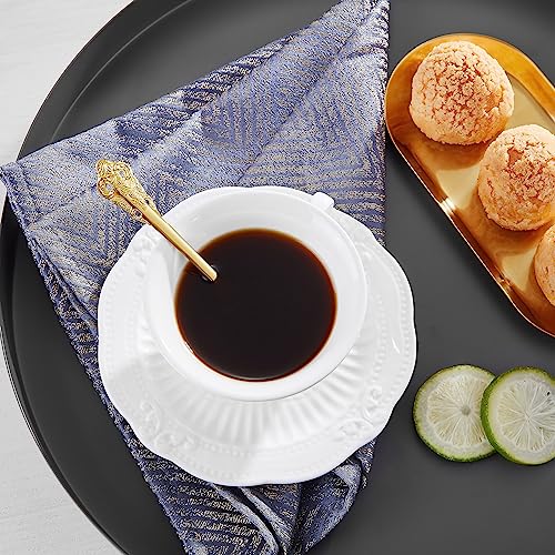 KEAWELL Luxurious 6-Piece 5.1-Inch Espresso Spoon Set (Gold) - color: Gold