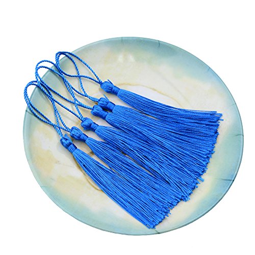 100Pcs 5 Inch Silky Bookmark Tassels for Jewelry, Souvenir(Peacock Blue) - color: Peacock Blue