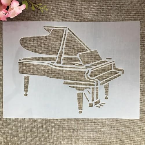 TIAMECH A4 Reusable Piano Stencil for Painting - style: Piano