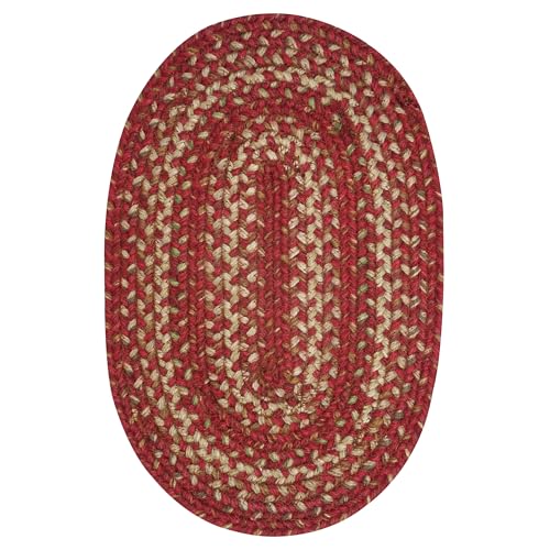 Homespice Apple Pie Jute Braided Table Mats, Oval 10x15 Set of 4 - color: Apple Pie