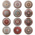 Trillionn 12 Pack Felt Cup Coasters for Drink, Absorbent Coasters for Coffee, Ethnic Pattern Design - color: Ethnic