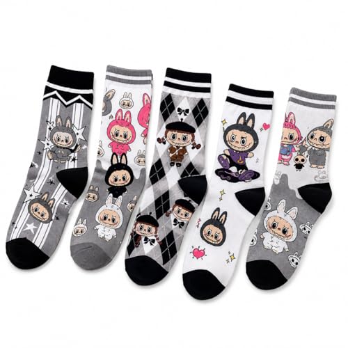 Cute Cartoon Kawaii Socks for Women – Aesthetic Funny Soft Novelty Gift - color: Moody Magic Crew