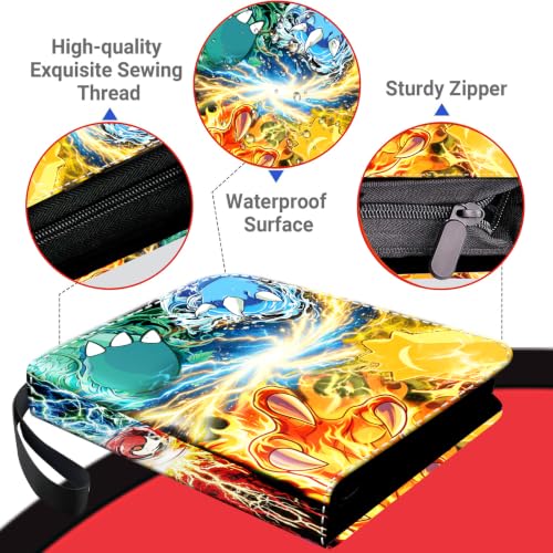 9 Pocket Trading Card Binder Fits 900 Cards, Portable Card Collector Album - color: 4 Protagonist Design-900 Cards