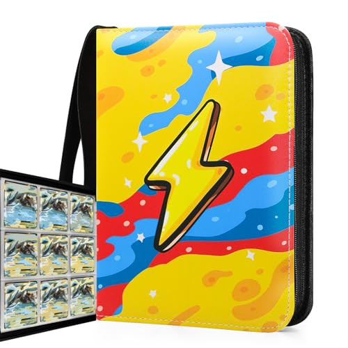 Card Binder 720 Pockets, 9-Pocket Trading Card Binder with 40 Sleeves, Zipper Card Holder Album for TCG, MTG, Baseball, Football and Sports Cards, Yellow - color: Yellow, size: 720 Pockets