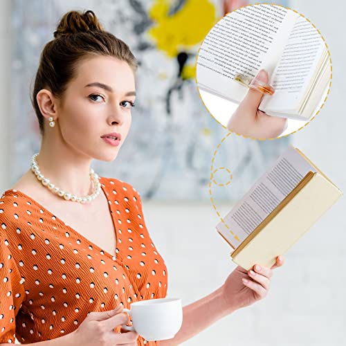 Outus 2 Pcs Dried Flower Book Thumb Page Holders Resin Book Page Holder - style: Heart Style