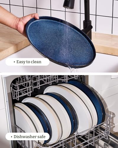 famiware Large Serving Platters Set of 3 Sizes - Oval, Nebulas Blue - color: Nebulas Blue