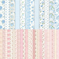 24 Sheets Blue Floral Scrapbook Paper & 24 Pink Scrapbook Paper 6'' X 6''