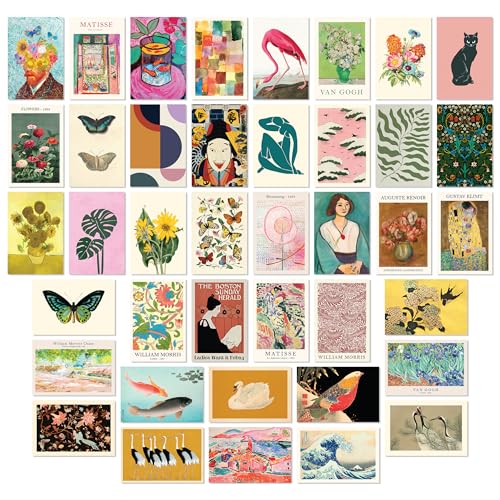 97 Decor Eclectic Wall Collage Kit, 40 Colorful Prints, 4x6 Unframed