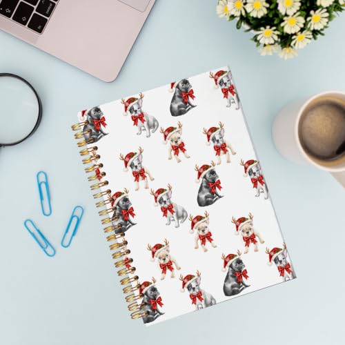 VNWEK Christmas French Bulldog Spiral Notebook Journal 5.5x8.3 Inch - color: Christmas French Bulldog