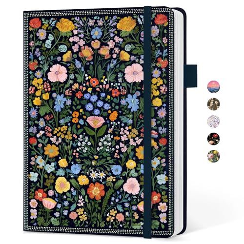 Taja Aesthetic Lined Journal for Women, Pretty Notebooks for Work & Study - color: D-Garden of Whimsy
