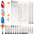 Beetles 31pcs Nail Art Brushes, Nail Art Pens, Dotting Tools, Dust Brush - color: F-Multicolor-31
