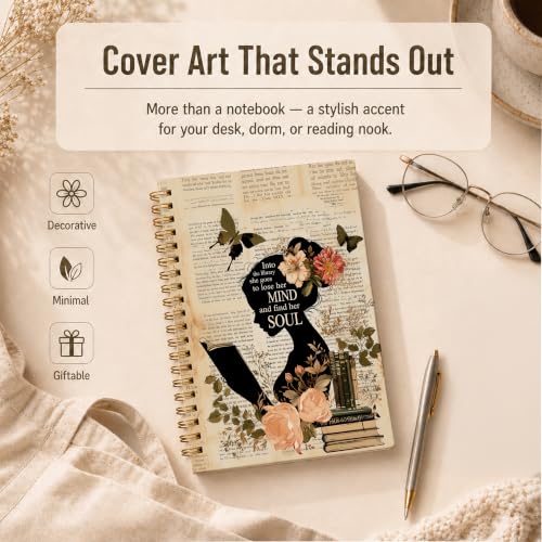 WDXIA Vintage Literary Book Notebook 5.5x8.3 Inch - color: pattern-17