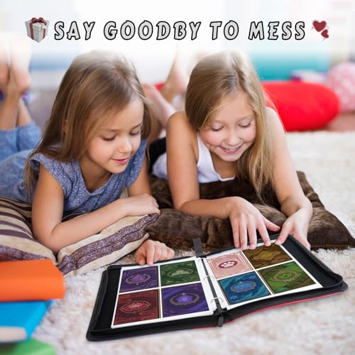 4 Pocket Card Binder Cat, Cat Trading Card Binder for Girls, Collectible Trading Card Holder for 400 Cards, PU Leather Binders Game Cards Collection Sports Cards Collector Albums with Zipper - color: Cat-Black&White, size: 400 Pockets