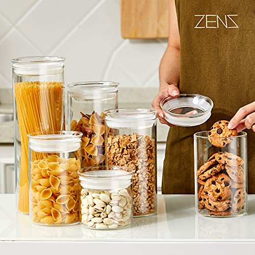 ZENS Glass Jars with Airtight Lid Set of 2, 37oz Kitchen Storage Jars - size: 8-37oz 2Pack