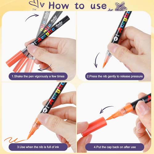 Artdone 12 Colors Nail Art Pens Set, 3D Quick-Drying Acrylic Paint Markers Nail Point Graffiti Dotting Drawing Liner Brush for DIY Gel Nail Polish Design Manicure Tools - color: 12 Colors Marker Pen Set