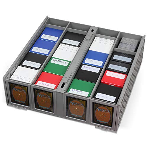 BCW Collectible Card Bin, Holds 3,200 Cards, Stackable, Grey, 4 Dividers - style: Single