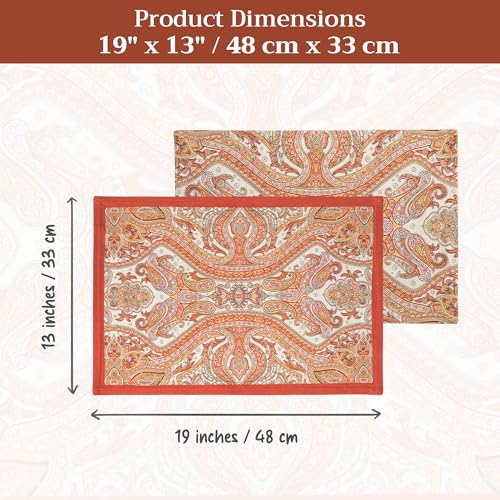 Maison d' Hermine Placemats Set of 4 Reusable 100% Cotton (13"x19") - color: 033 - Kashmir Paisley, size: 13" X 19" (Pack of 4)