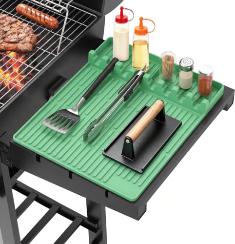 Silicone Grill Mat for Blackstone Griddle Accessories, 8-Slot Tool Mat - color: Light green