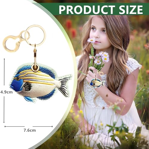 BORKUANA PU Leather Keychain holder Protective Case Compatible with AirTag - color: Fish 7