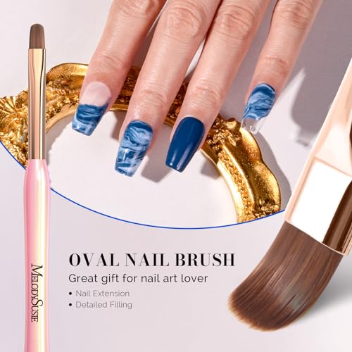 MelodySusie 3Pcs Nail Art Clean Up Brushes - color: Pink(Flat/Oval/Angled)