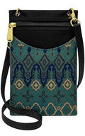 Danny K. Women's Tapestry Crossbody Cell Phone or Passport Purse, Handmade in USA - color: Monrovia