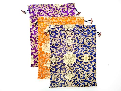 Ouyatoyu 3pcs Embroidered Silk Flower Design Jacquard Travel Bag, Laundry Bags Shoe Bags, Lingerie Bags Underwear Bags for Travel Storage for Men Women Washable Cloth Shoe Bags - color: color 2