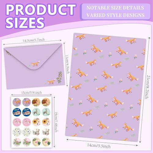 Sweet Cute Stationery Set, 92PCS Stationary Paper and Envelopes Set, 60 Writing Paper 30 Envelopes 2 Sticker Sheets, Vintage Stationery Sets for Letter Writing - style: sweet