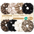 Yanibest 8 Pcs Satin Scrunchies - Silk Feeling Scrunchies Ponytail Holders - color: Leopard Print