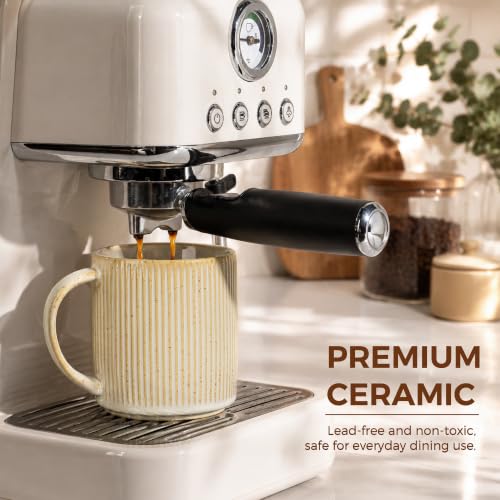 theterra Ceramic Coffee Mugs Set of 4, 14.2 oz Coffee Cups with Handle - color: Cappuccino, size: 14 OZ (Set of 4)