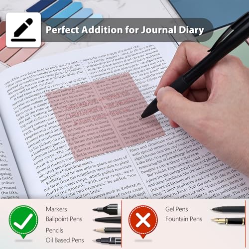 1100 Sheets Transparent Sticky Notes, Clear Book Tabs and See Through Arrow Page Markers, Writable Annotation Index Flags Tapes for School Office Supplies (Vintage) - color: Vintage