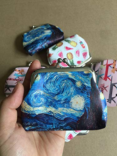 Lovely Abstract Pattern Coin Purse- Mini Blue Clasp Pouch Wallet Key Bags Money Bag, Gift for Girls Kids Purses Women Wallets Buckle Party Favors - color: blue