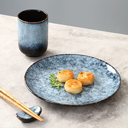 Large Ceramic Tea Set, Chinese Tea Cup, Coffee Cup, Ceramic Mate Tea Cup Set 4 Piece (grey) - color: Gray