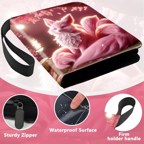 4 Pocket Trading Card Binder, Holds 400 Cards, 3-Ring Binder - color: Cat under the cherry tree