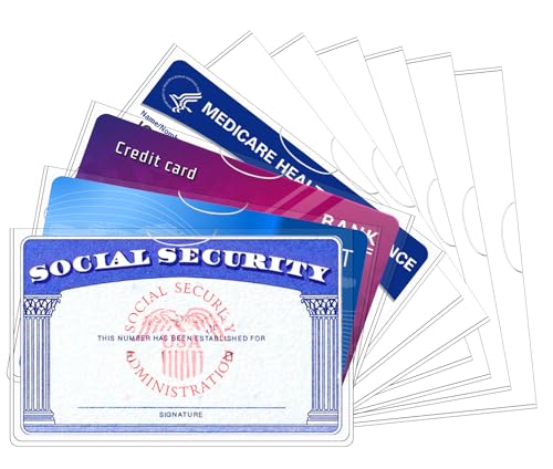 Sooez 10 Pack Social Security Card Protector, 24 Mil Thick Card Sleeves