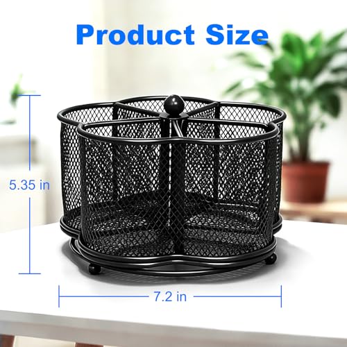 Pen Holder for Desk,360-Degree Rotating Pencil Organizer - color: Plum shaped
