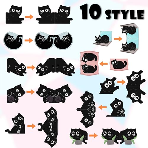 Cat Bookmark, Tumwisk 10PCS Cute Bookmarks Gifts for Cat Lovers - color: Black Cat
