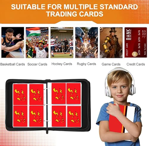 Trading Card Binder,Card Binder 400 Pockets,Card Book Holder Cards - color: Red, size: 400 Pockets