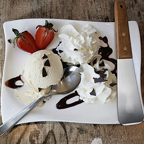 Patelai 2 Pcs Ice Cream Scoop Stainless Steel Shovel with Wooden Handle