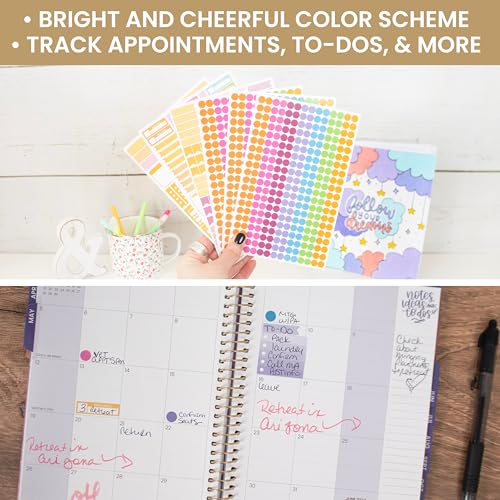 bloom daily planners Color Coding Planner Stickers - 1/4" Dot Labels - Six Sheets, 1000+ Stickers Per Pack! - color: Bright