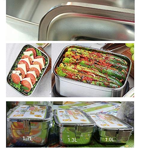 all Stainless Steel 304 Storage Sealed Container Set 3P (1.0L + 1.3L + 1.7L) for Storing Kimchi through Side Dish Vegetable Made in Korea