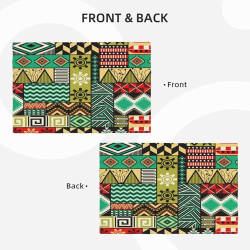 Traditional African Tribal Placemats Set of 6 12x18 Inch - color: Vibrant, size: Set of 6